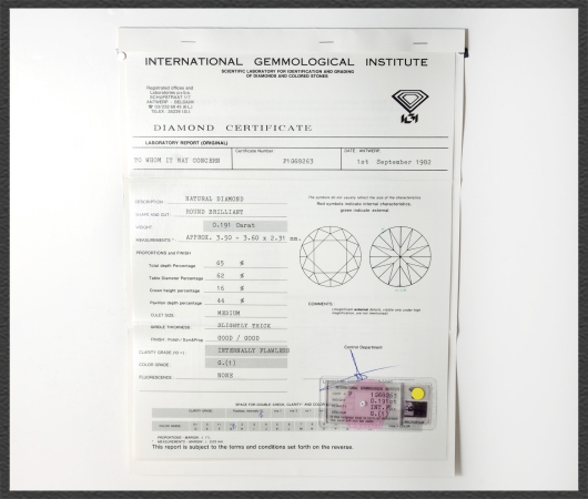 Diamant Anhänger 0,191ct, Lupenrein, IGI Zertifikat